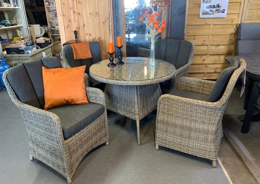 4 Wicker Tuinstoelen met Kussens - Nieuw in Doos SenS-Line, Ophalen, Wicker