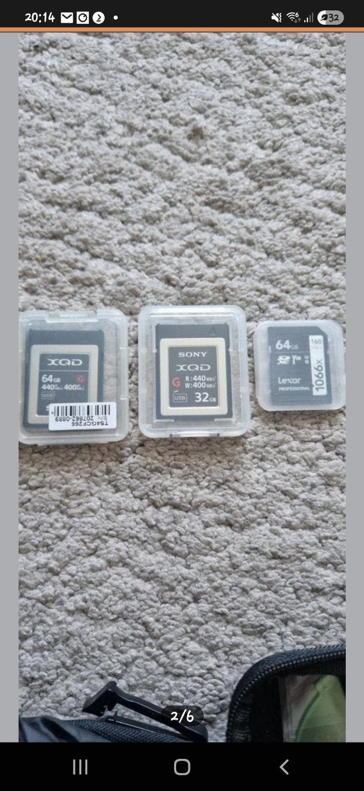 XQD en Lexar geheugenkaarten voor fotocamera's, Audio, Tv en Foto, Fotografie | Geheugenkaarten, Gebruikt, XQD, 32 GB, Fotocamera