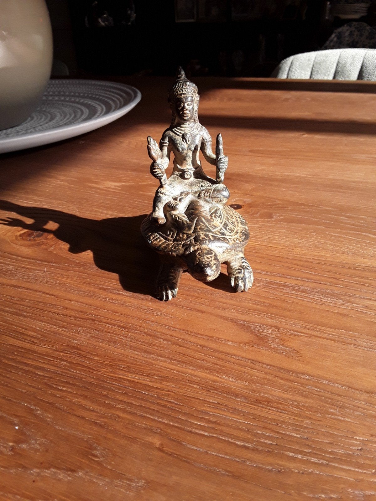 antiek bronzen beeldje Kurma ., Ophalen of Verzenden, Gebruikt, Mens