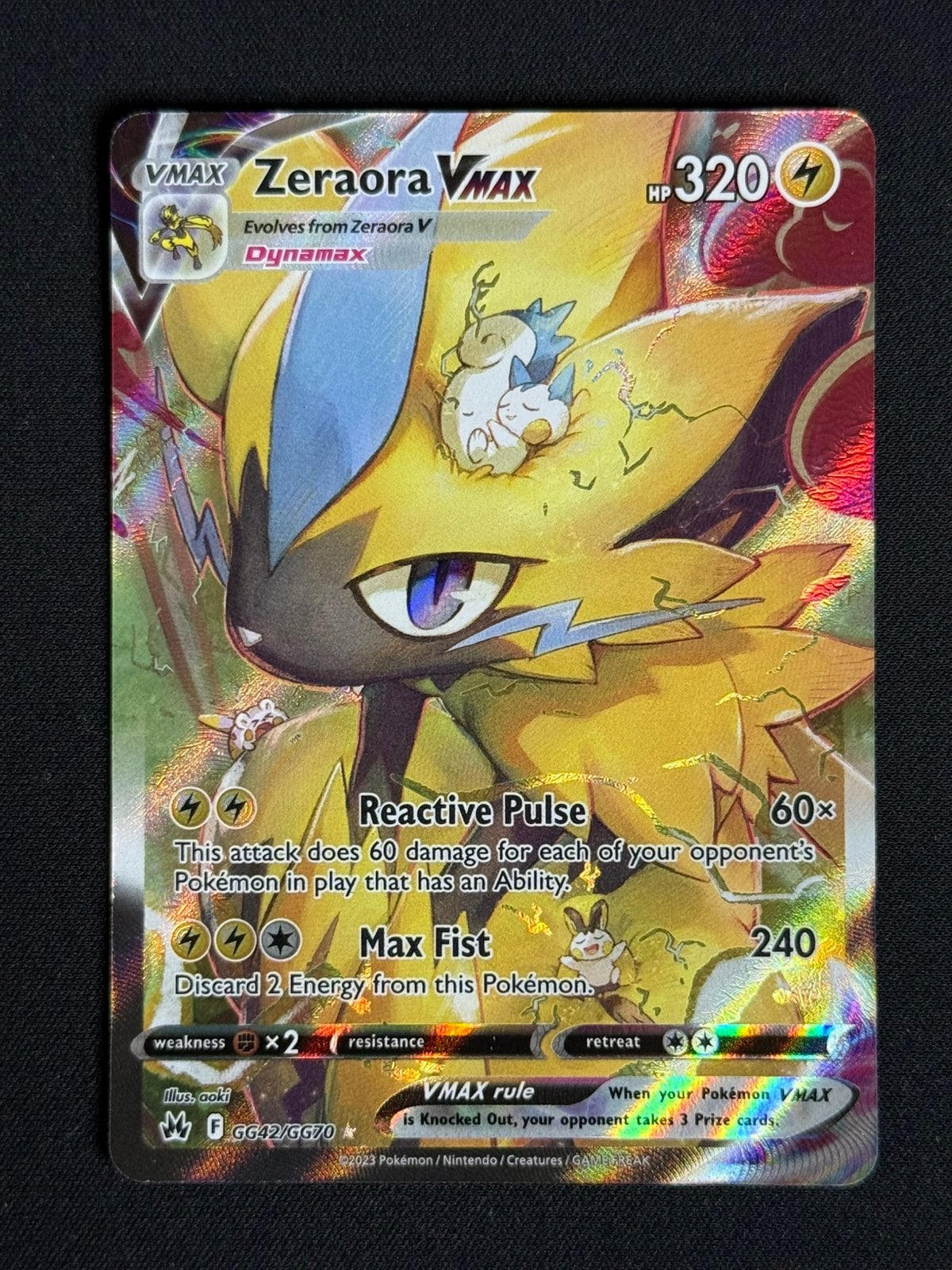 Zeraora VMAX (CRZ GG42) - Crown Zenith, Ophalen of Verzenden, Zo goed als nieuw, Losse kaart, Foil