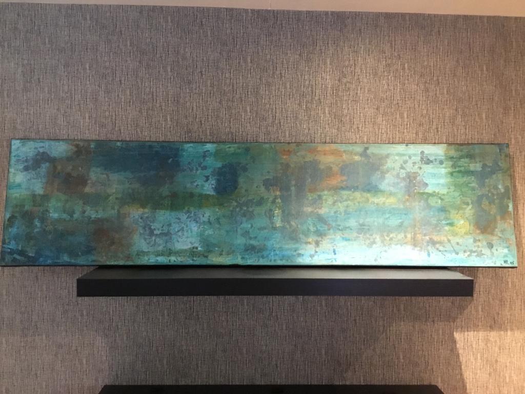 SCHILDERIJ AGED het is 40x150 heel mooi, Ophalen of Verzenden