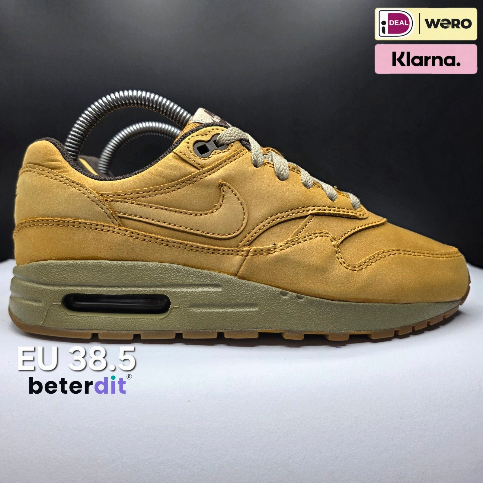 Nike Air Max 1 Leather Premium GS 'Wheat Pack' Maat: 38.5, Bruin, Ophalen of Verzenden, Nike, Nike