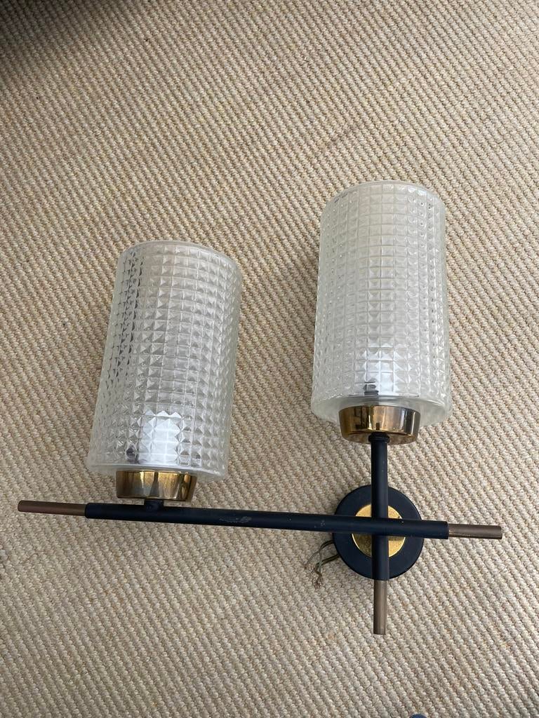 Carl Fagerlund wandlamp met glazen kappen, Ophalen of Verzenden, Gebruikt, Glas