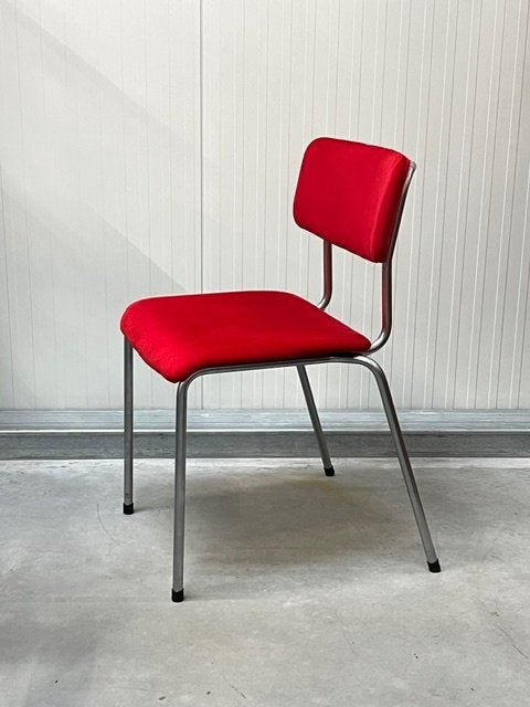 Gispen eettafelstoel vintage design eetkamerstoel retro rood, Gebruikt, ., Vintage, Ophalen of Verzenden