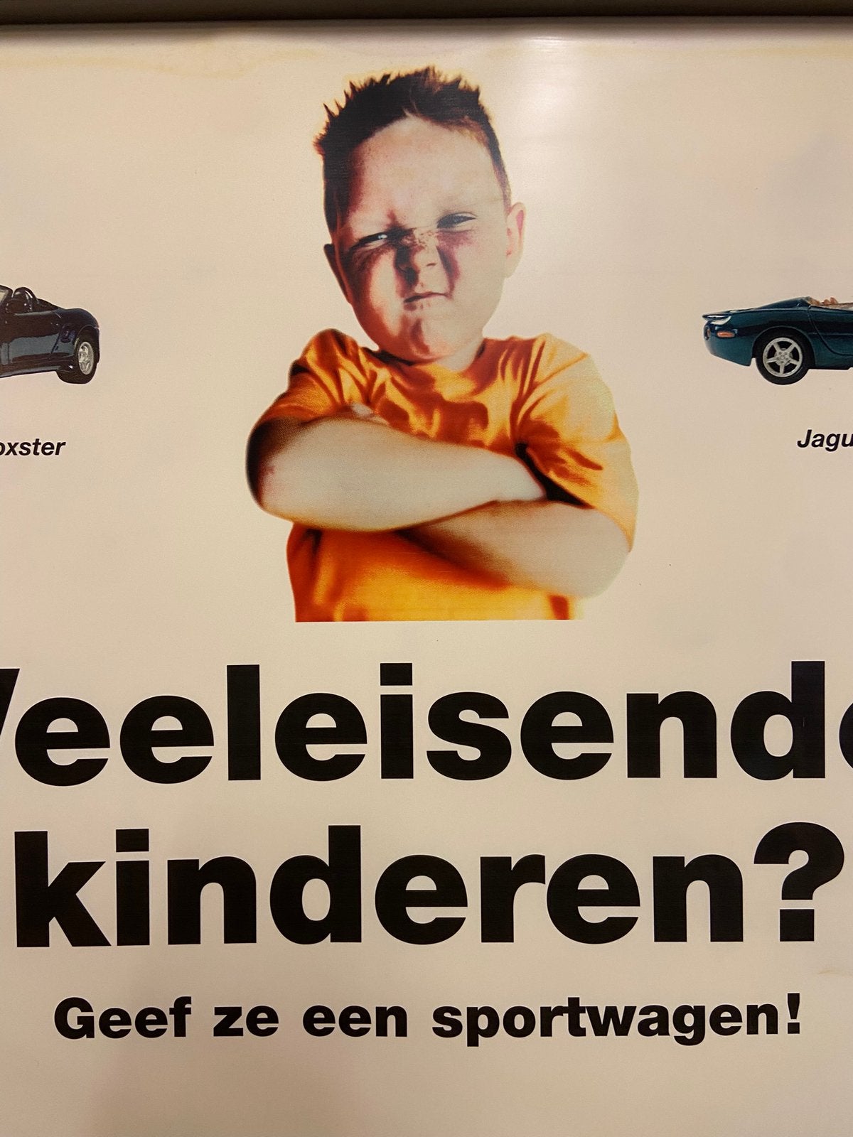 Vintage promotieposter Esso sportwagen spaaractie lichtbak, Verzamelen, Merken en Reclamevoorwerpen, Overige typen, Ophalen of Verzenden