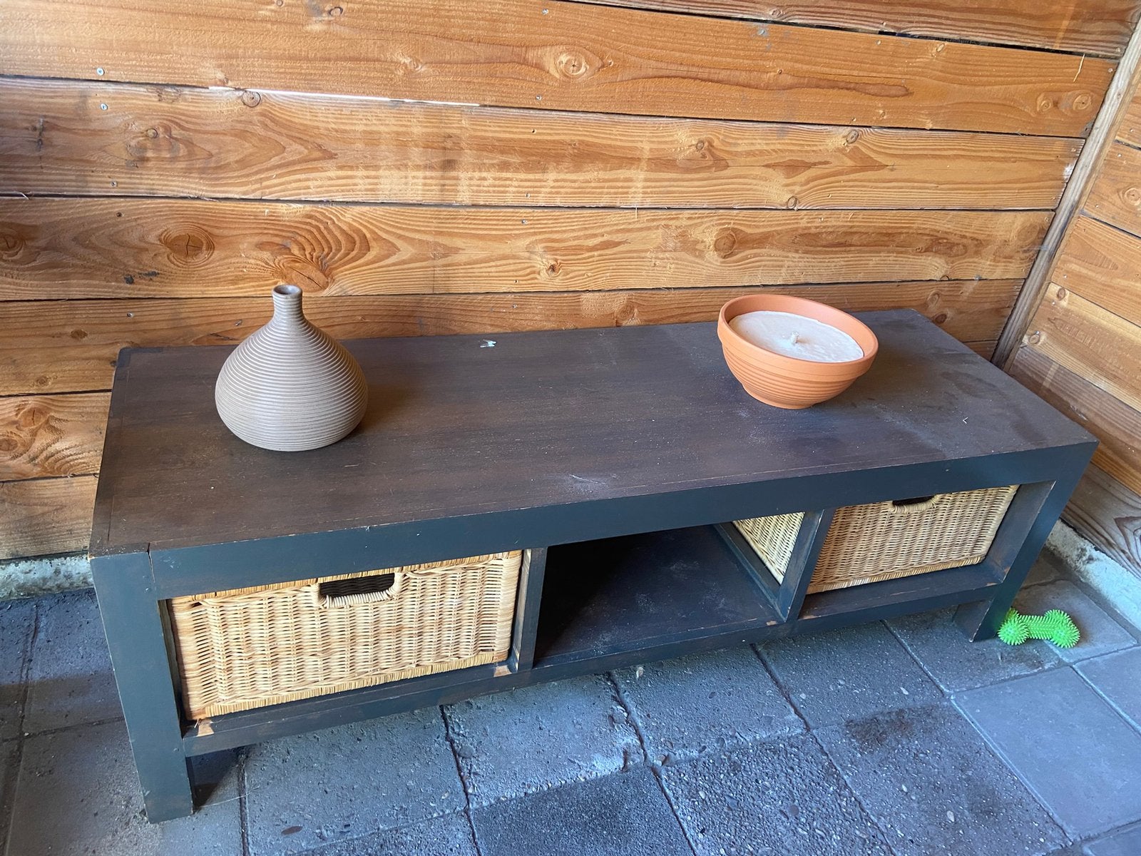 Tuin bank of tv kast - onergruimte -stevig hout, Ophalen, Zo goed als nieuw, Hout
