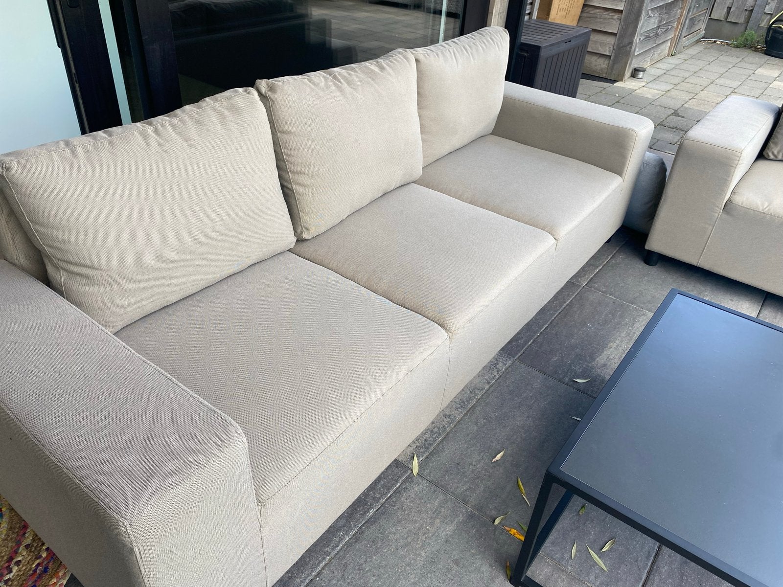 All weather lounge bank - Comfortabel en duurzaam, Textileen, 3 zitplaatsen, Ophalen of Verzenden, Zo goed als nieuw