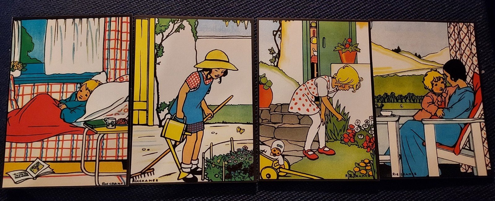 10 Vintage Rie Cramer Kaarten 1970, Ophalen of Verzenden, 1960 tot 1980, Ongelopen, Kinderen