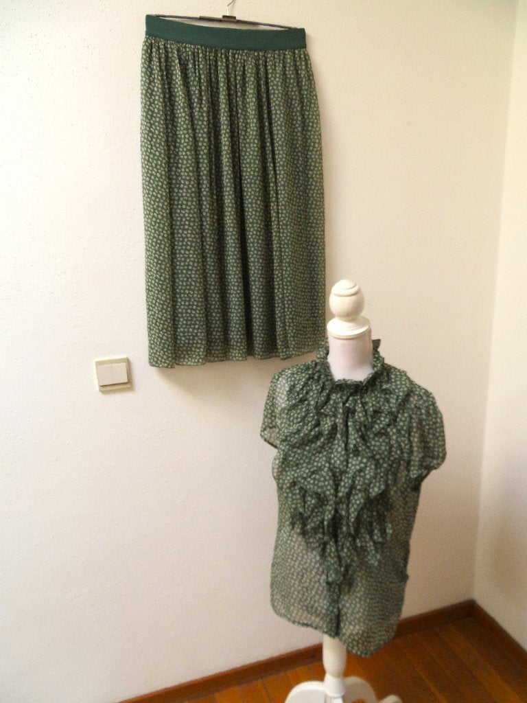 W27 SAINT TROPEZ lange rok en blouse groen M 38/40, Maat 38/40 (M), Ophalen of Verzenden, Zo goed als nieuw, Saint Tropez