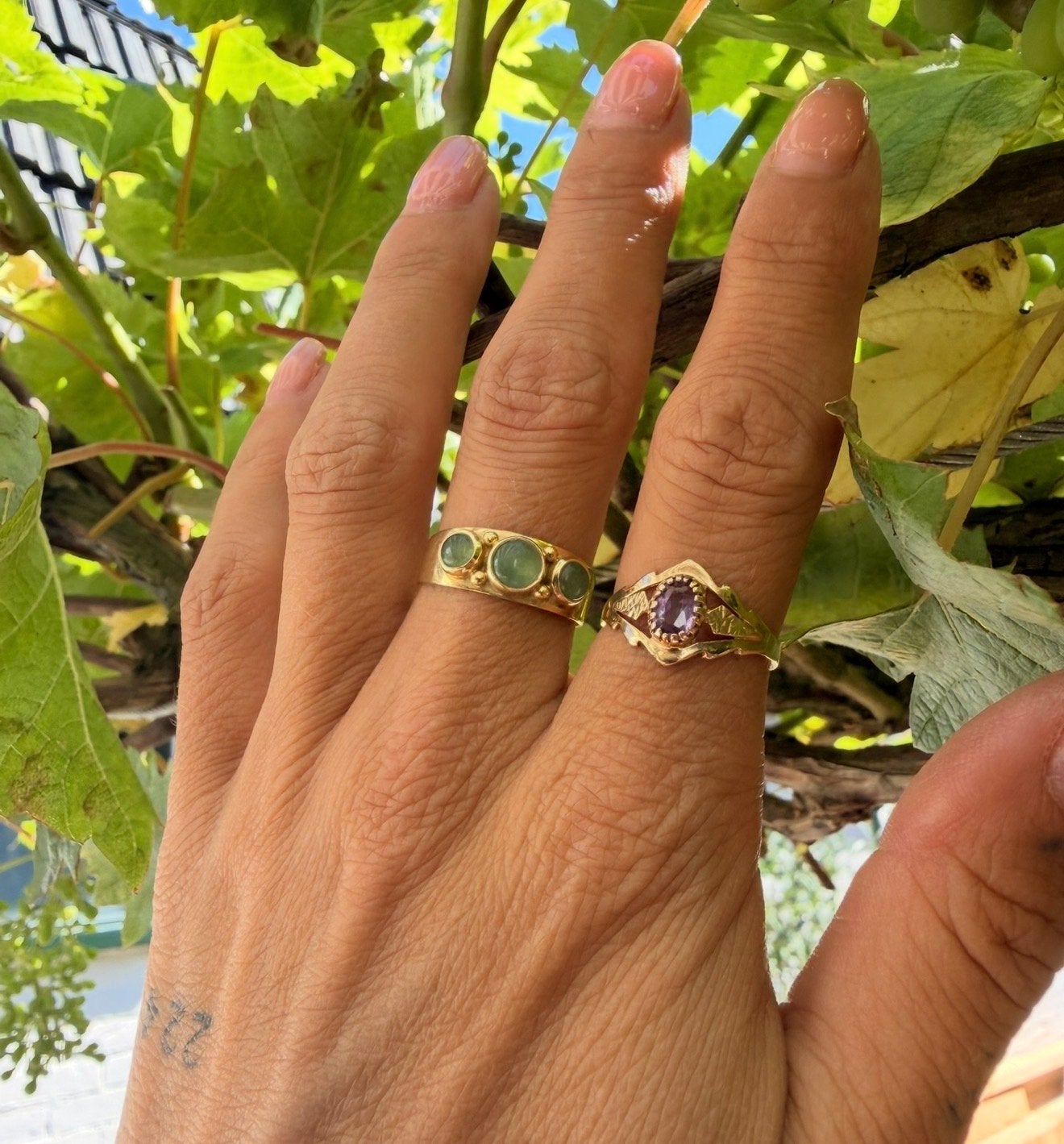 14 en 9 Karaats Gouden Ringen met Edelstenen, Ophalen, Nieuw, 17 tot 18, Met edelsteen