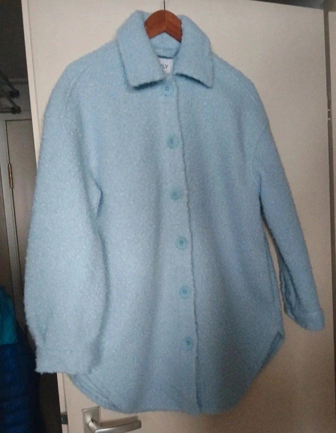 z.g.a.n. lichtblauwe tussenjas (teddy) maat s., Kleding | Dames, Jassen | Zomer, Ophalen of Verzenden, Nieuw, Maat 38/40 (M), Blauw