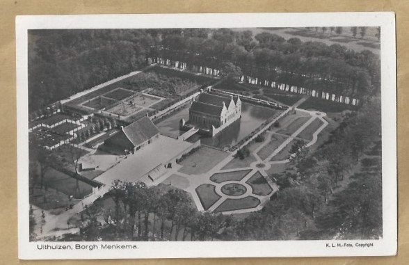 Oude ansichtkaart Uithuizen, Borgh Menkema (ongelopen), Ophalen of Verzenden, 1940 tot 1960, Ongelopen, Groningen