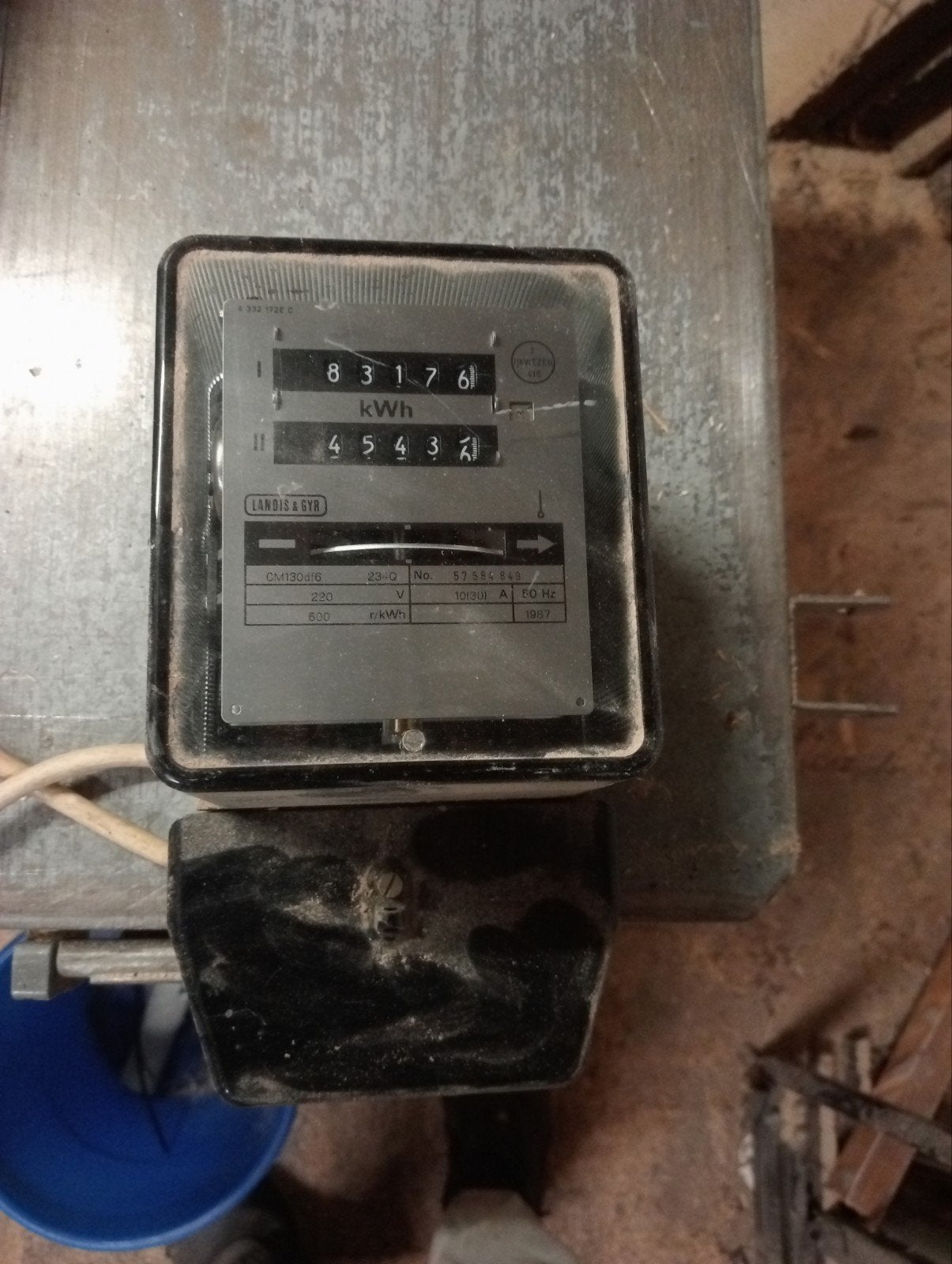 Landis & Gyr kWh meter - Vintage energiemeter, Ophalen of Verzenden