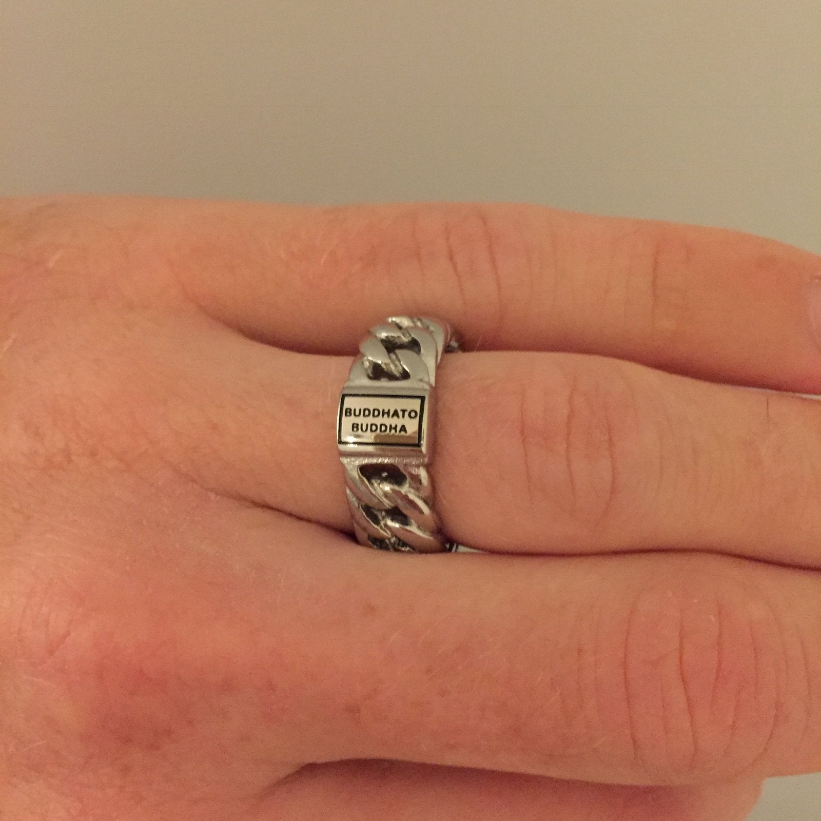 Buddha to buddha ring maat 18 mm btb chain small serie, 18 tot 19, Ophalen of Verzenden, Zo goed als nieuw, Dame of Heer