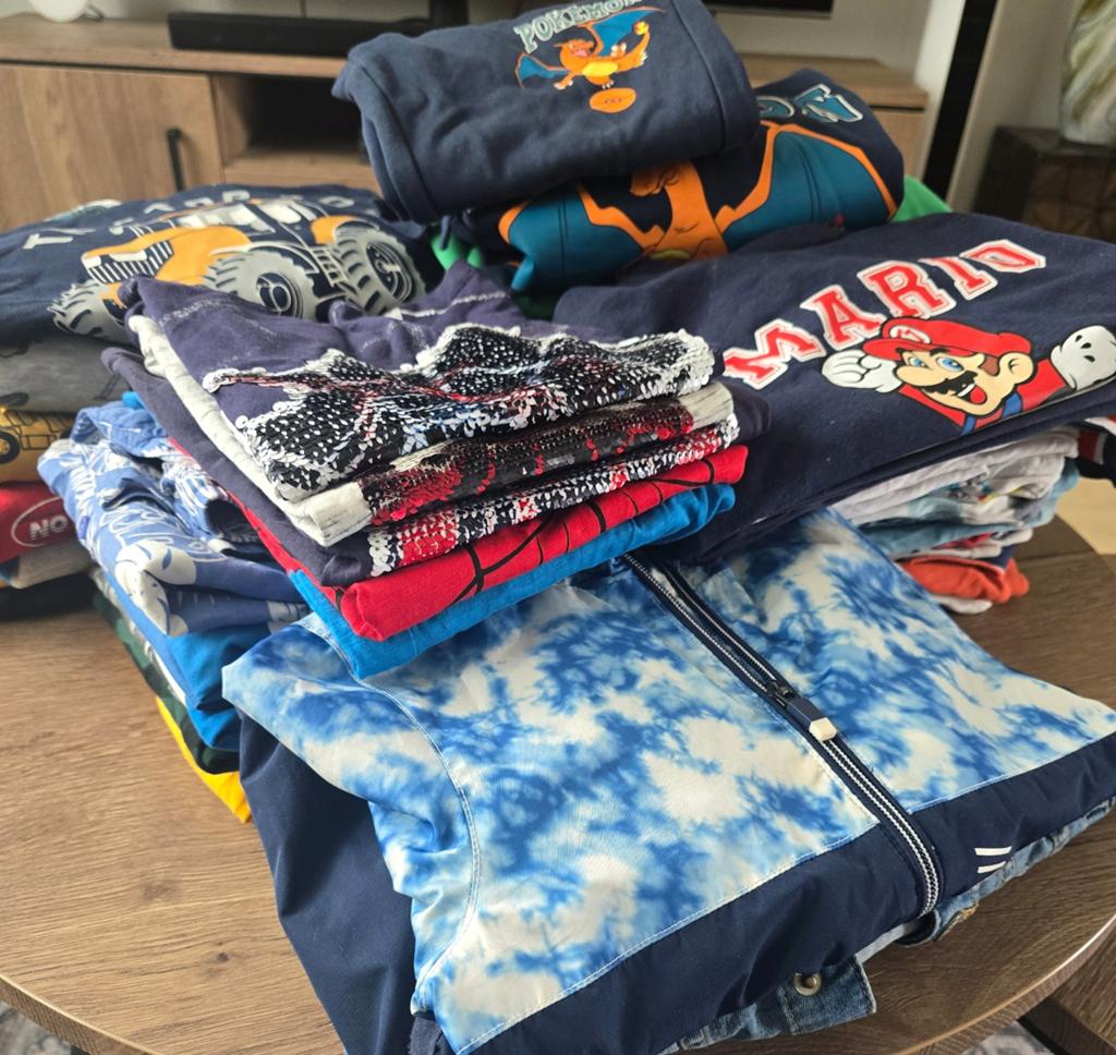 Jongens kledingpakket maat 116, marvel pokemon mario, Ophalen of Verzenden, Gebruikt