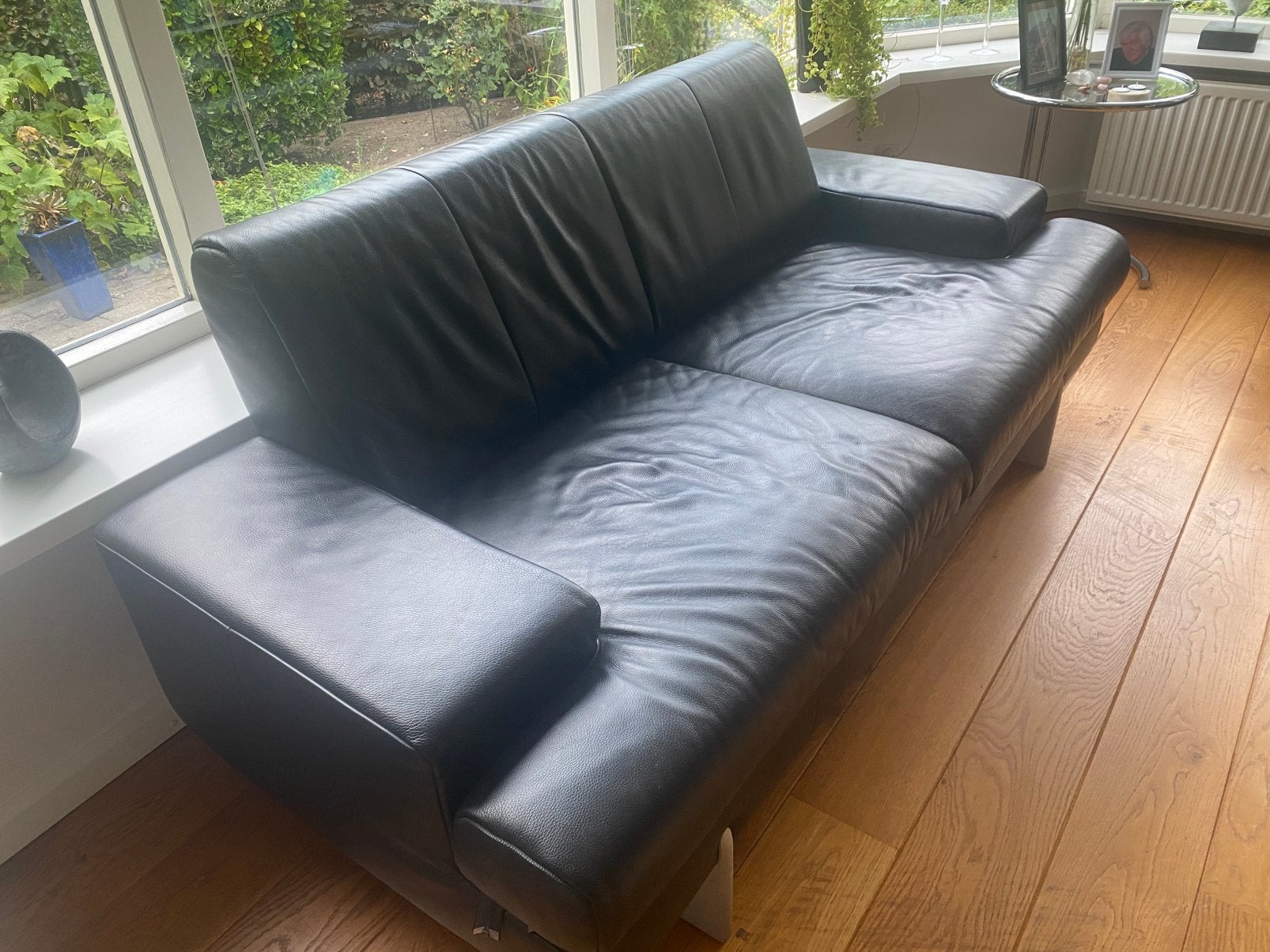 Rolf Benz bank en Rolf Benz hocker, Ophalen, Gebruikt, 150 tot 200 cm, Tweepersoons