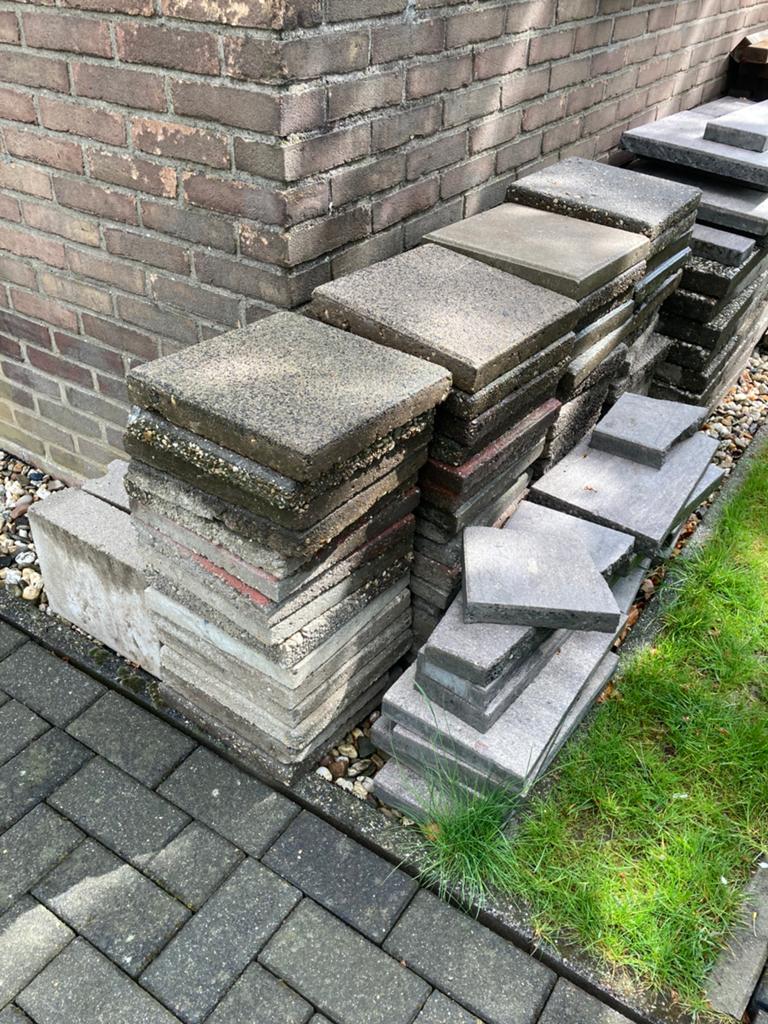 60 Stoeptegels 30x30cm, Tuin en Terras, Ophalen, Gebruikt, Overige typen, 5 tot 10 m²