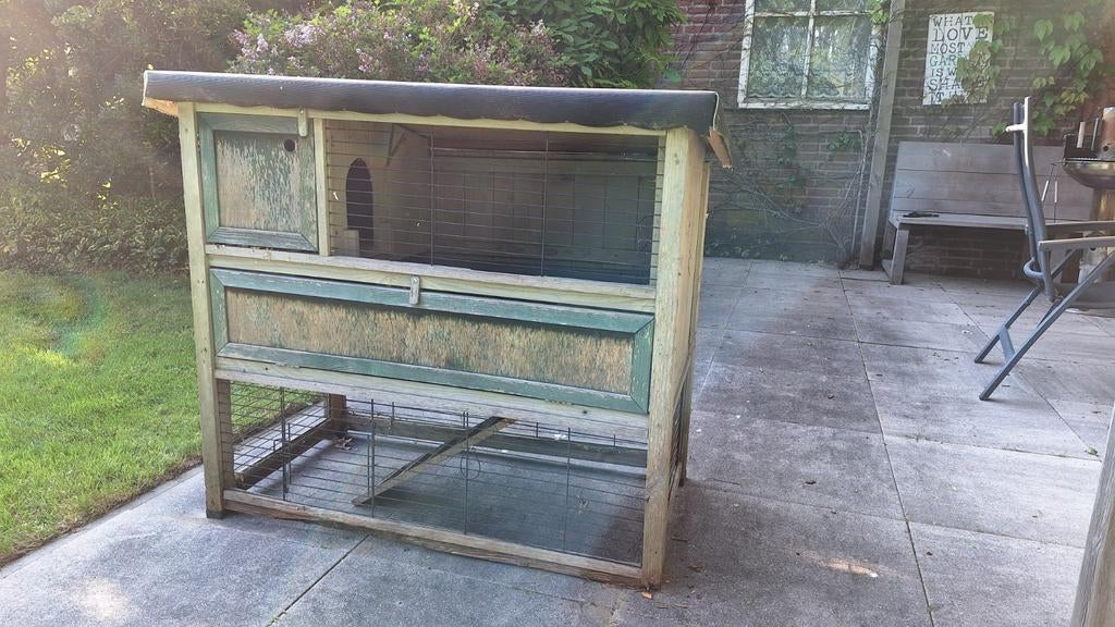 Mooi konijnenhok, Dieren en Toebehoren, Knaagdieren en Konijnen | Hokken en Kooien, Ophalen, 90 cm of meer, Hok, 110 cm of meer