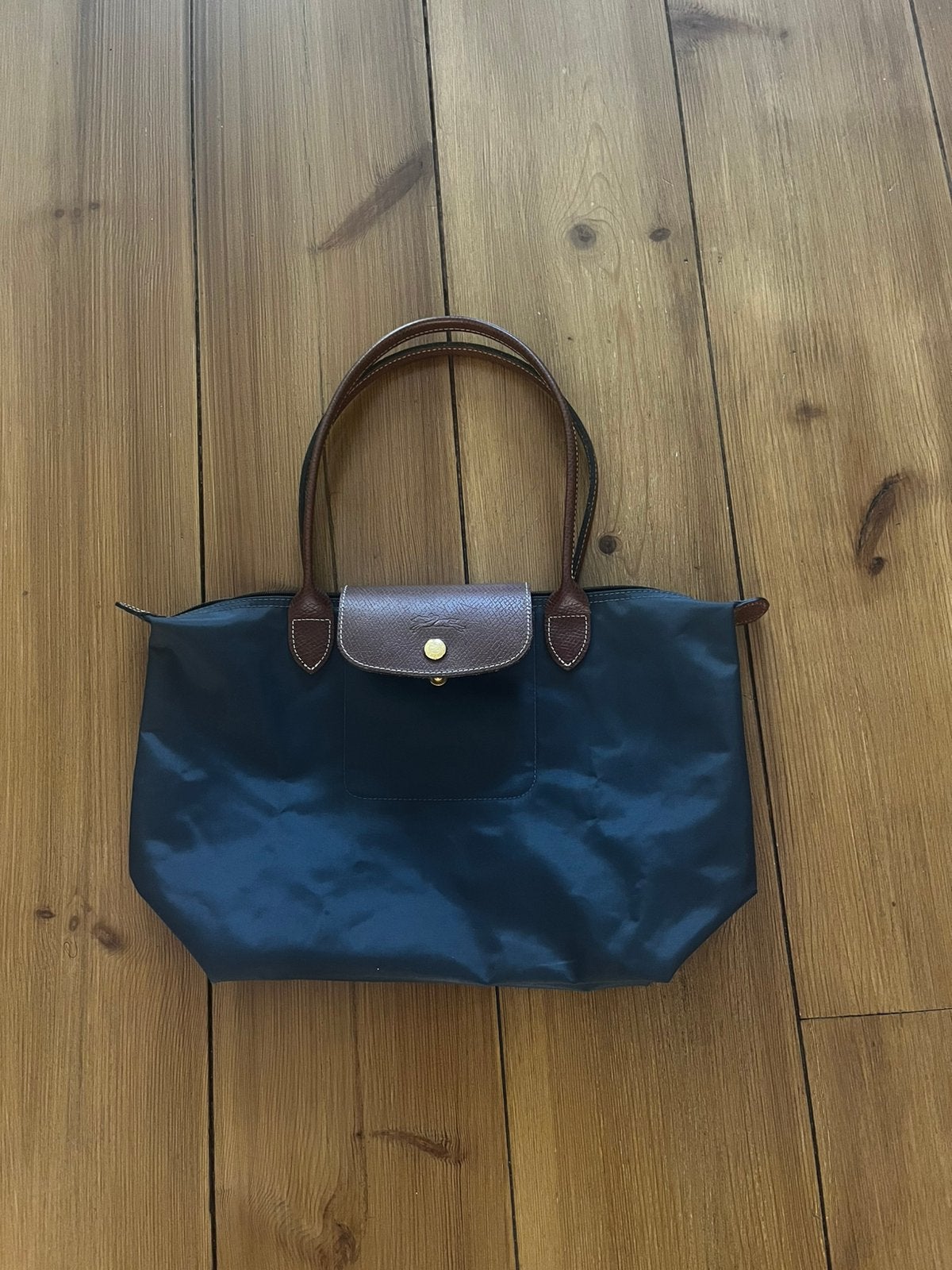 Mooie antracietgrijze Pliage Longchamp, M, Verzenden, Zo goed als nieuw, Grijs, Handtas