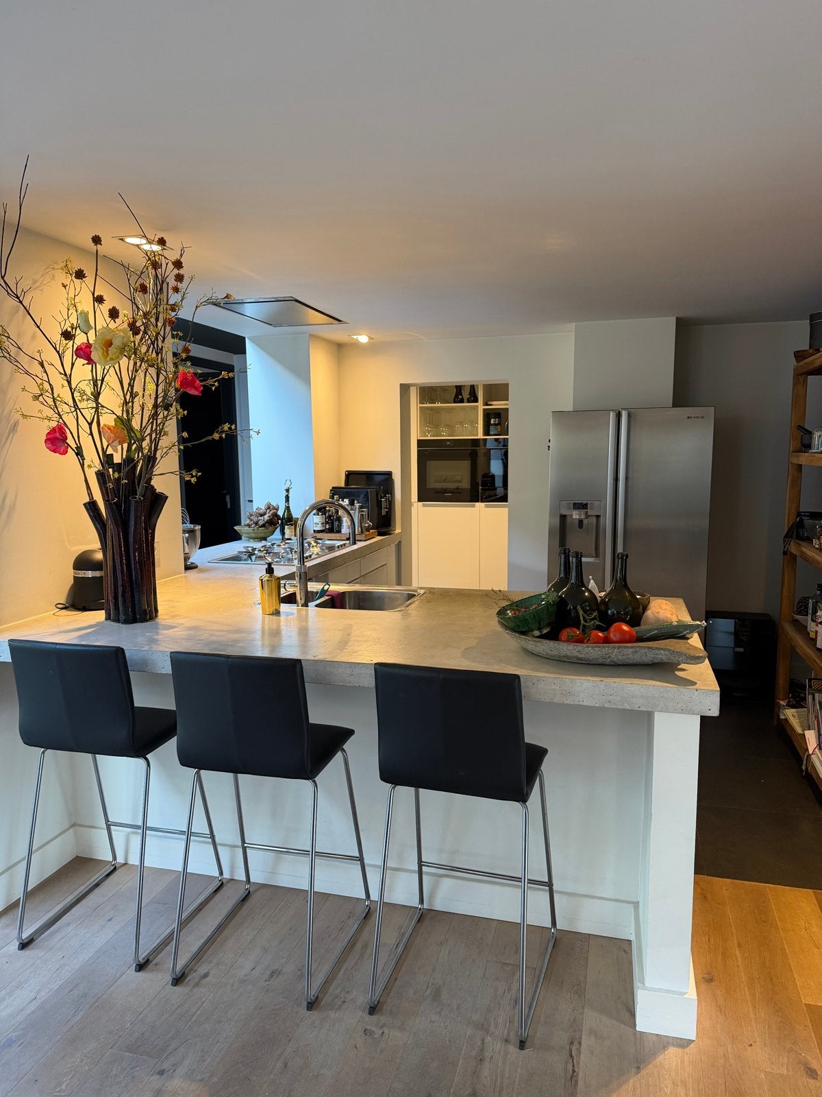 Moderne keuken met kookeiland en Smeg kookplaat, Ophalen, Gebruikt, Overige materialen, Wit