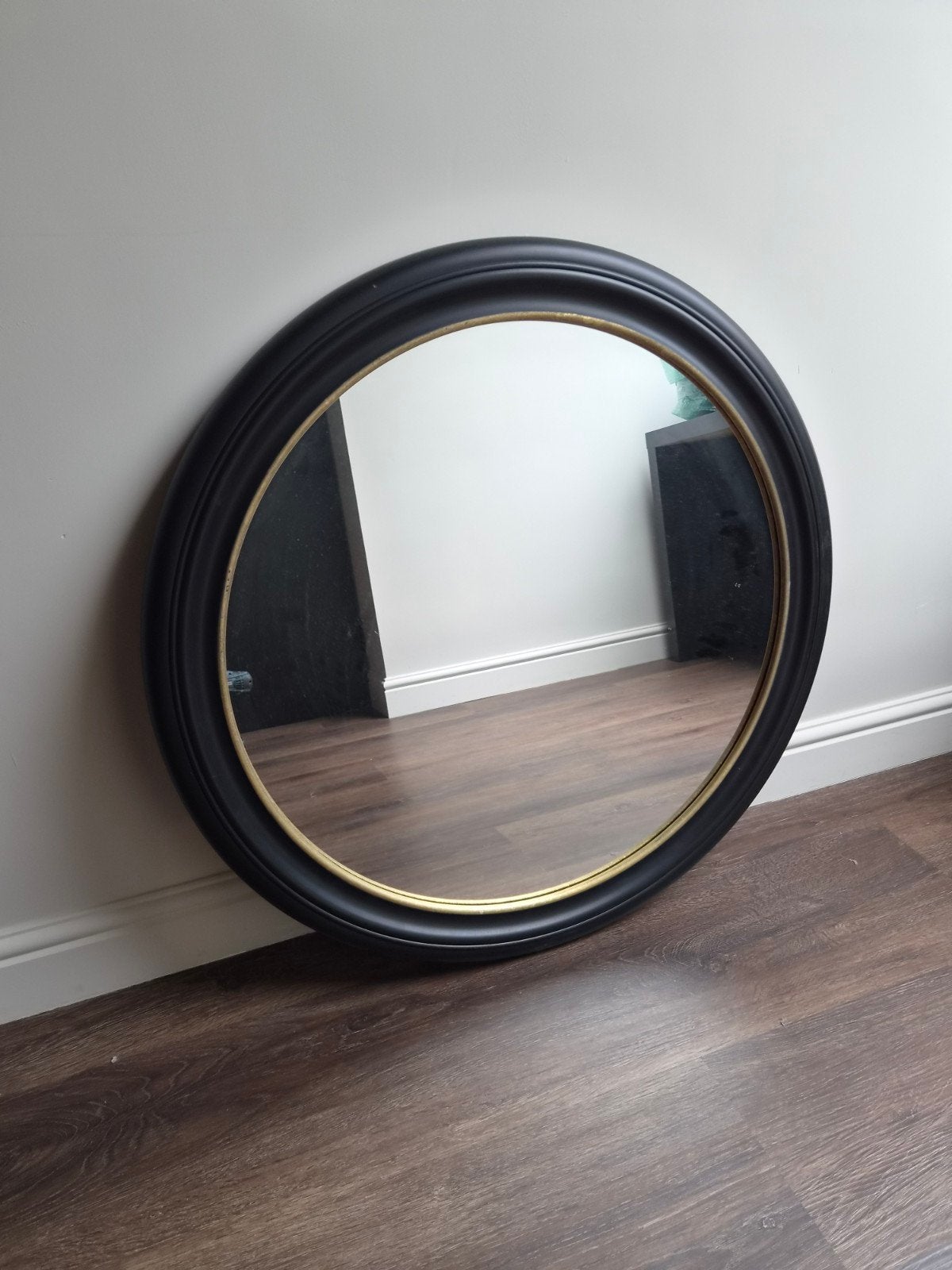 IKEA ALMARÖD Spiegel, zwart, 80 cm, Huis en Inrichting, Rond, Ophalen of Verzenden, Zo goed als nieuw, 75 tot 100 cm