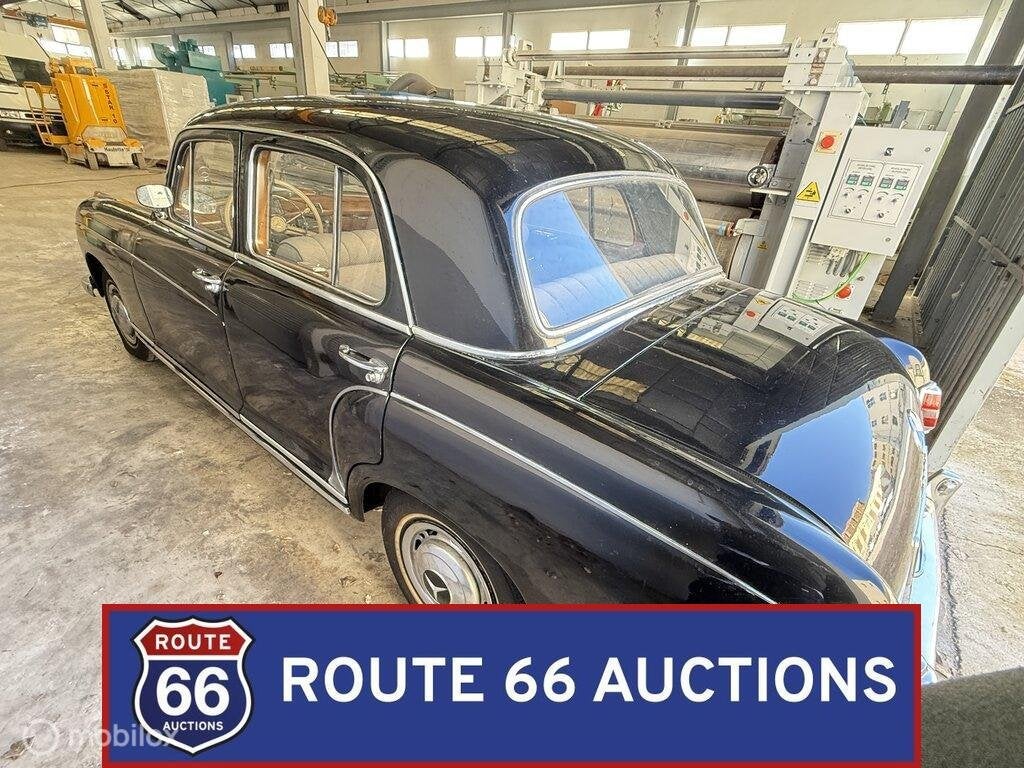 Mercedes-Benz 220 S Ponton | 1958 | Route 66 Auctions, Overige carrosserieën, Zwart, Mercedes-Benz, Bedrijf