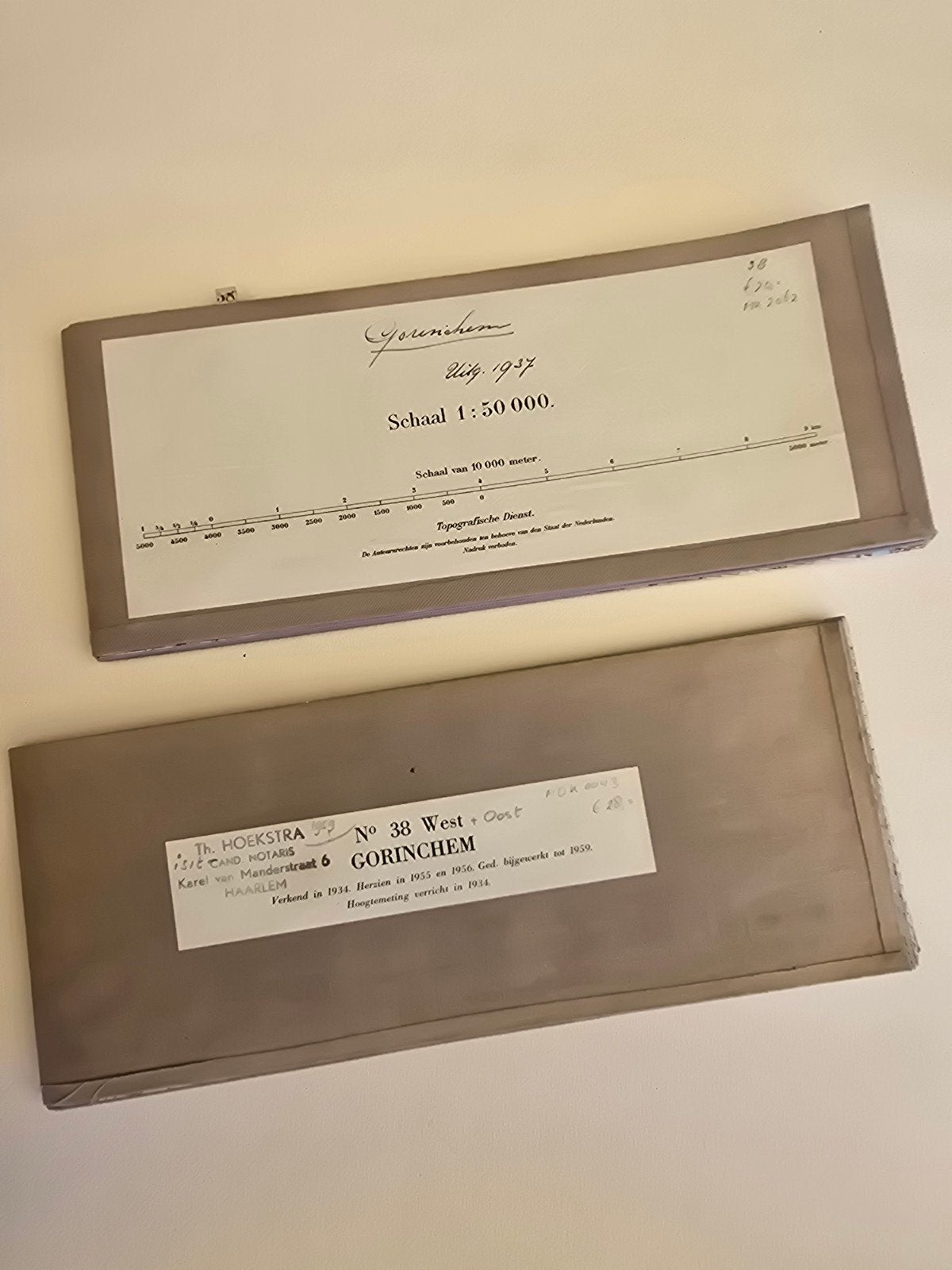2x Topografische kaart Gorinchem 1937, schaal 1:50.000, Gelezen, Ophalen of Verzenden, Landkaart, 1800 tot 2000
