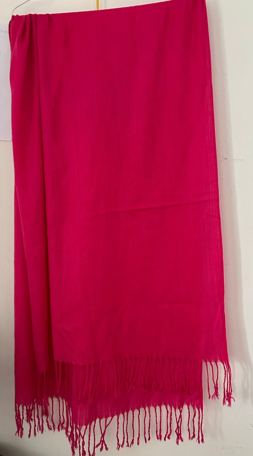 Unisex levendige Fuchsia Sjaal met Franjes, Verzenden, Zo goed als nieuw, Overige typen, Overige