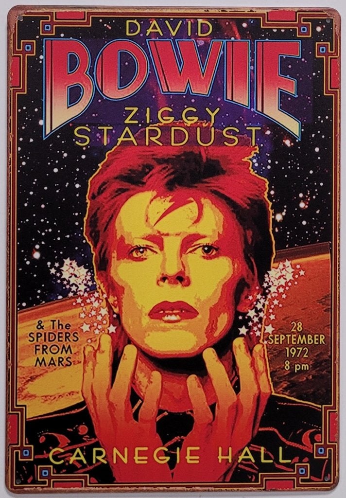 David Bowie Ziggy Stardust reclamebord van metaal wandbord, Verzamelen, Info@deconoord.nl, Deco Noord, Nieuw, Ophalen of Verzenden