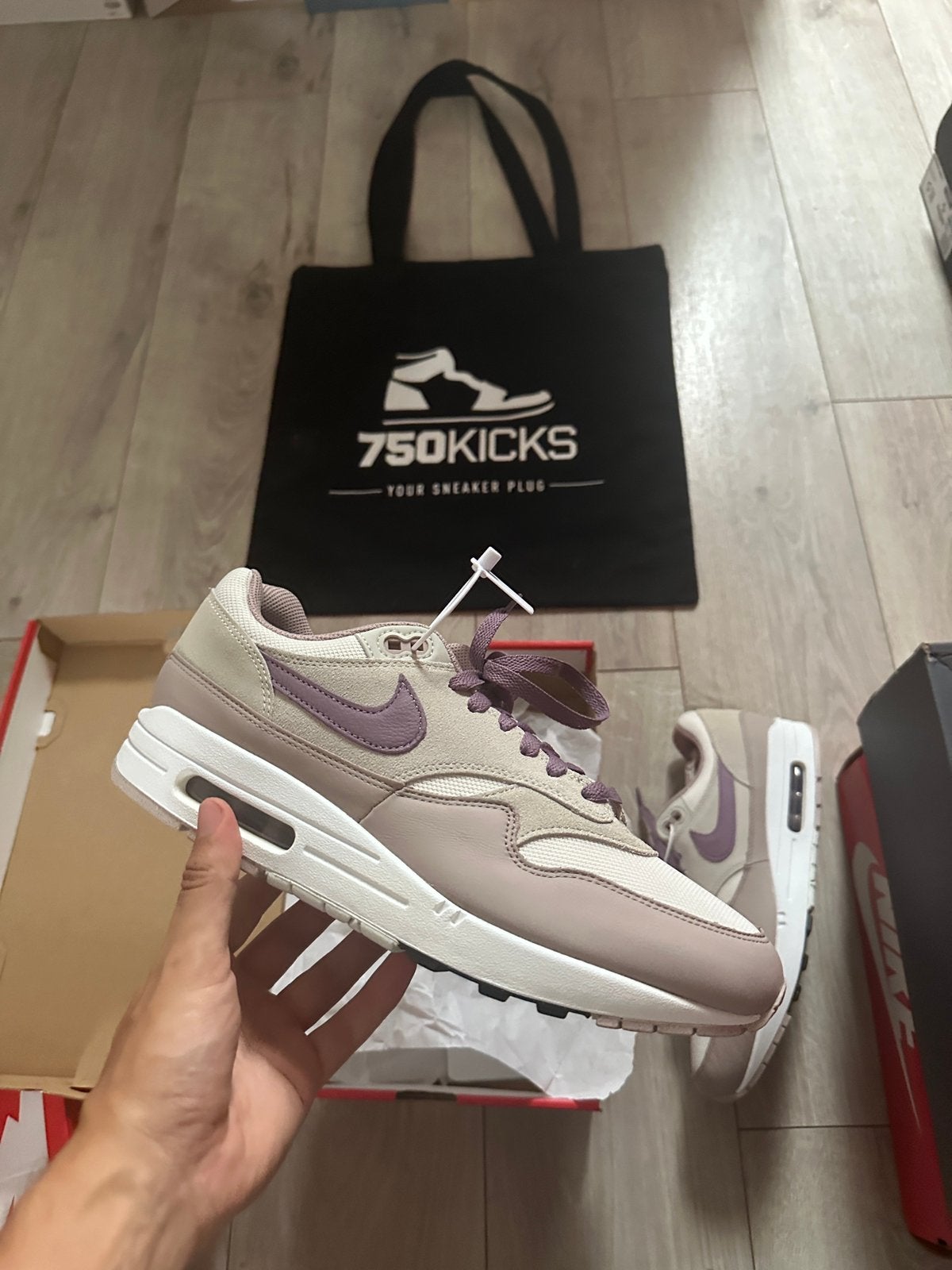Nike Air Max 1 SC Light Bone Violet Dust Maat EU45, Overige kleuren, Nieuw, Ophalen of Verzenden, Sneakers of Gympen