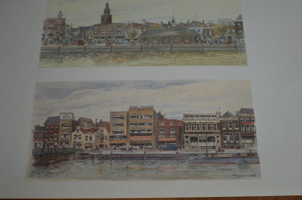 5 x prenten van oud VLAARDINGEN, Ophalen of Verzenden, Zo goed als nieuw, Gebouw, Voor 1940