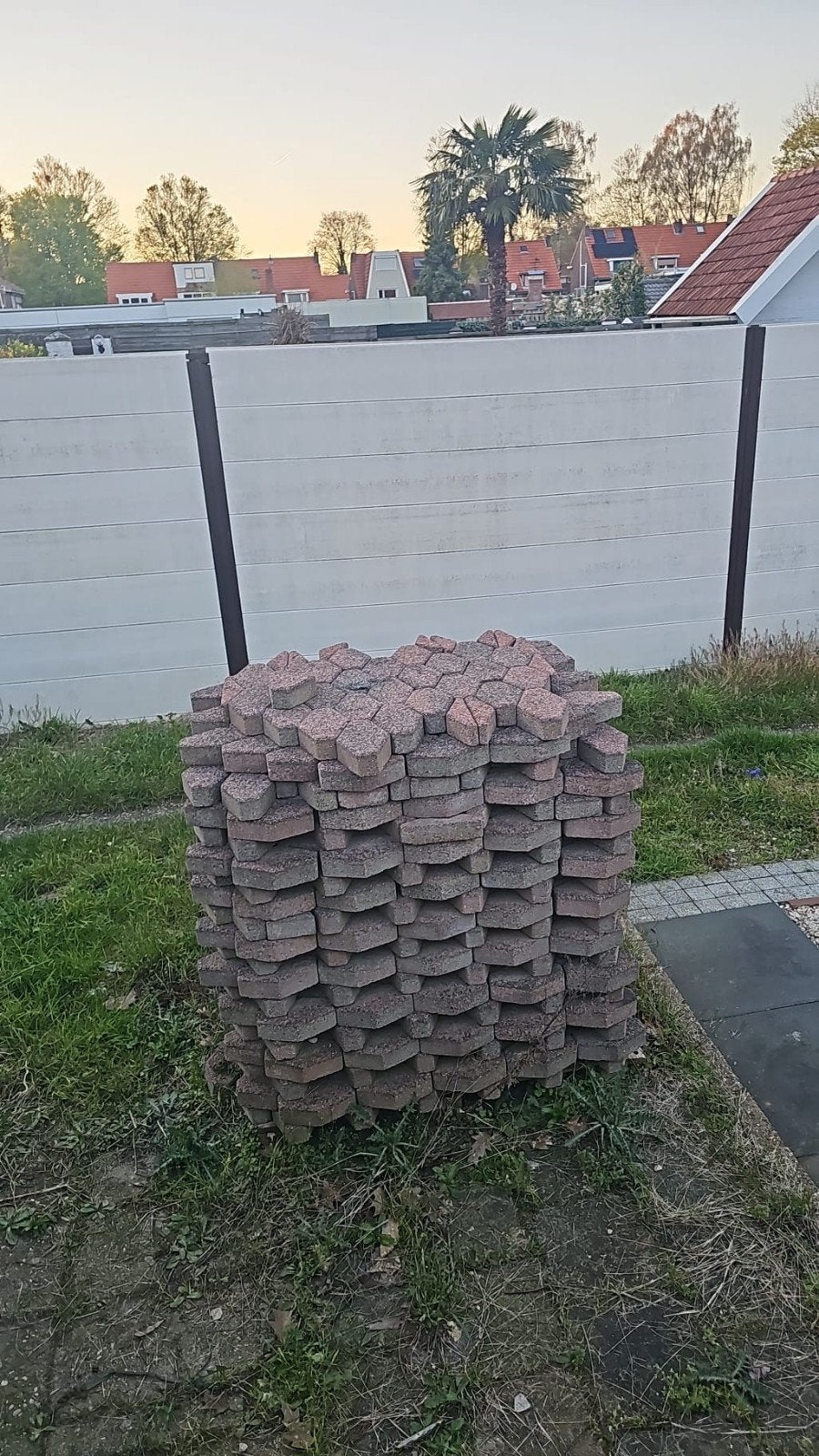 klinkers ruitvorm 20x10 15 m² gratis, Tuin en Terras, Tegels en Klinkers, Ophalen, Gebruikt, Beton, Klinkers