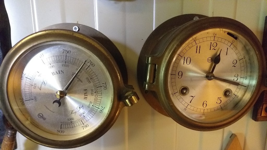 Scheepsklok en barometer Barigo.  Glazen slaand., Ophalen of Verzenden