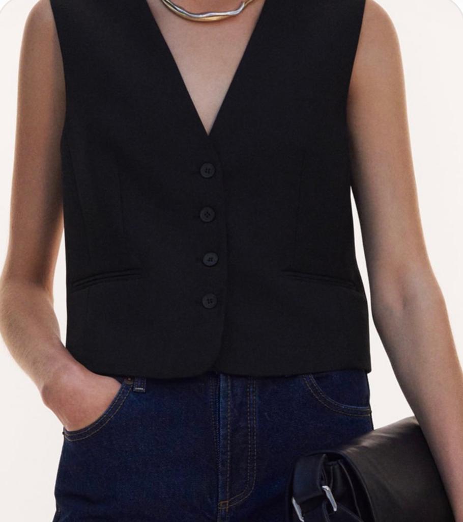 Zara zwart cropped gilet - Maat M, Maat 38/40 (M), Zwart, Ophalen of Verzenden, Zo goed als nieuw