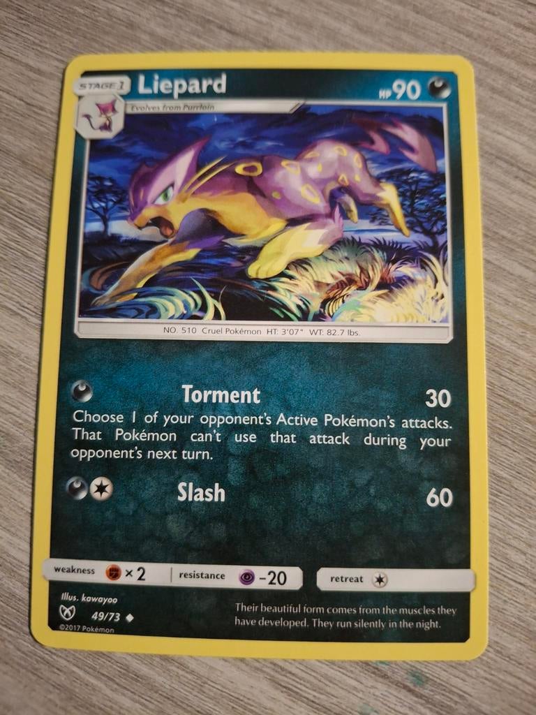 Liepard Pokémon Kaart HP90 - Zo goed als nieuw, Ophalen of Verzenden, Zo goed als nieuw, Losse kaart