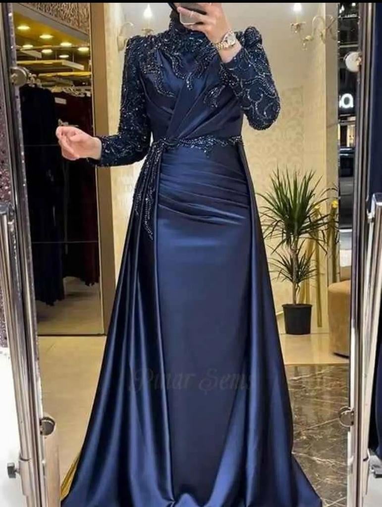 Elegante Avondjurk Abiye Pinar Sems, Ophalen, Galajurk, Blauw, Maat 42/44 (L)