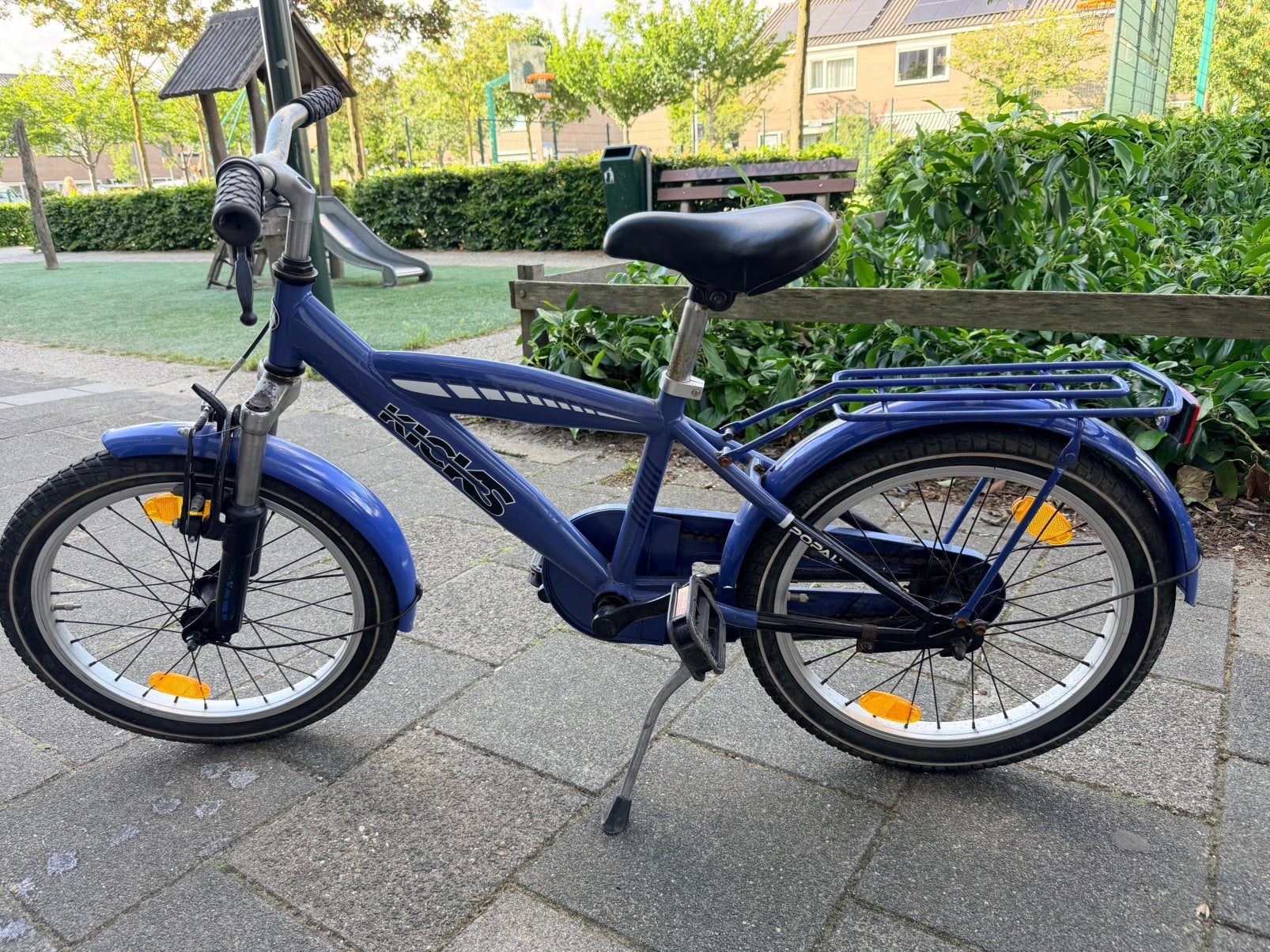 Kinderfiets 18 inch Popal, Ophalen, Zo goed als nieuw, 18 inch, Handrem