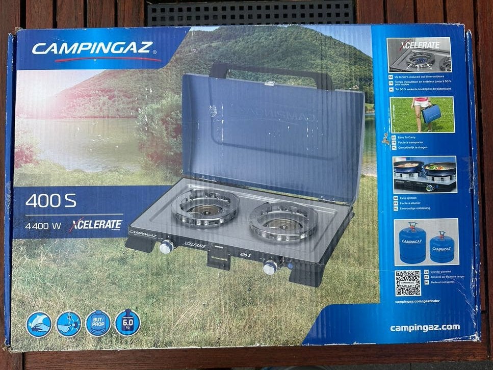 Campingaz 400 S Xcelerate 2-pits kooktoestel, Caravans en Kamperen, Ophalen of Verzenden, Zo goed als nieuw