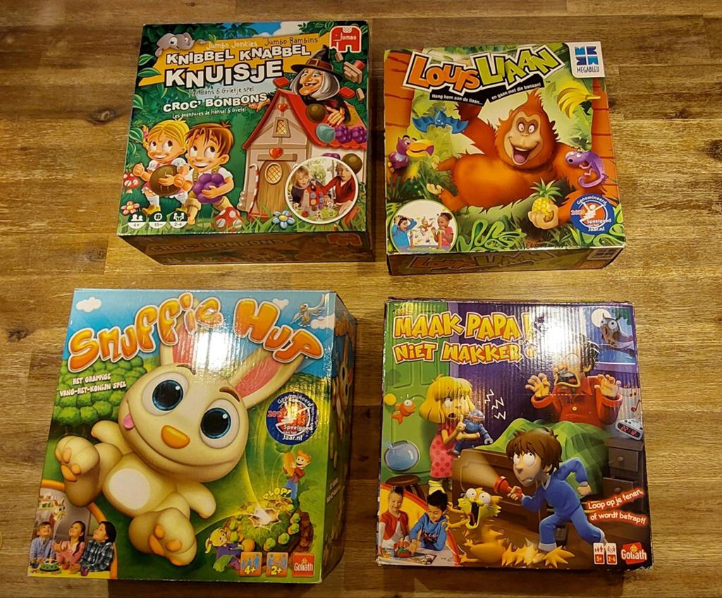 4x Bordspel ; oa Louis liaan, Knibbel knappel knuisje, Ophalen, Gebruikt
