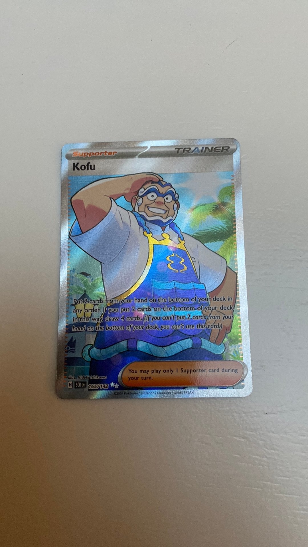 Pokemon kaart trainer kofu glimmend, Ophalen of Verzenden, Zo goed als nieuw, Losse kaart