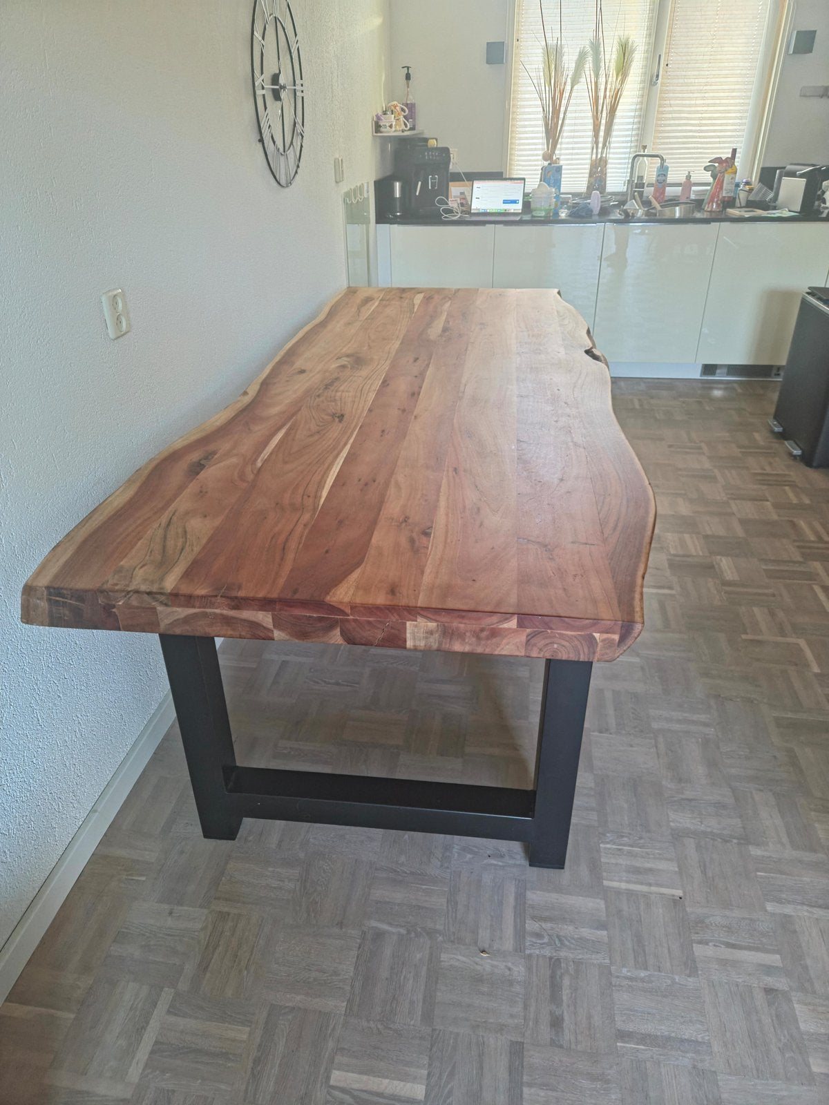 Boomstam eettafel mangohout 240x110, Ophalen of Verzenden