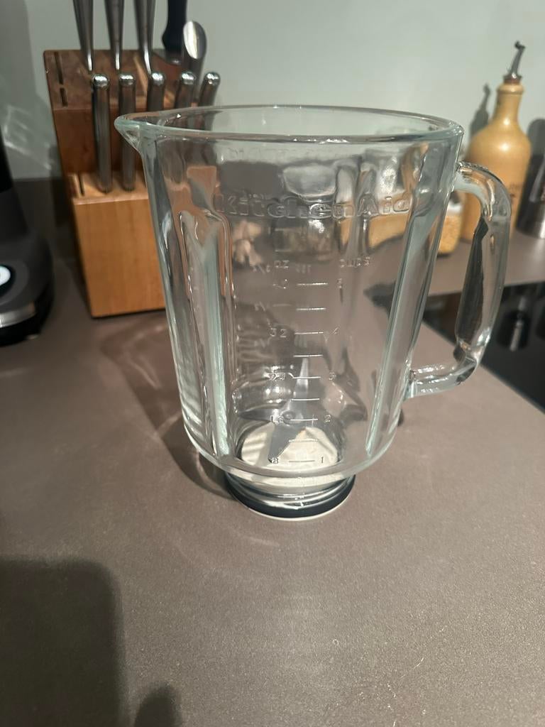 Glazen kan met messenset voor KitchenAid Blender 5KSB5, Ophalen of Verzenden, Gebruikt, Blender-accessoire