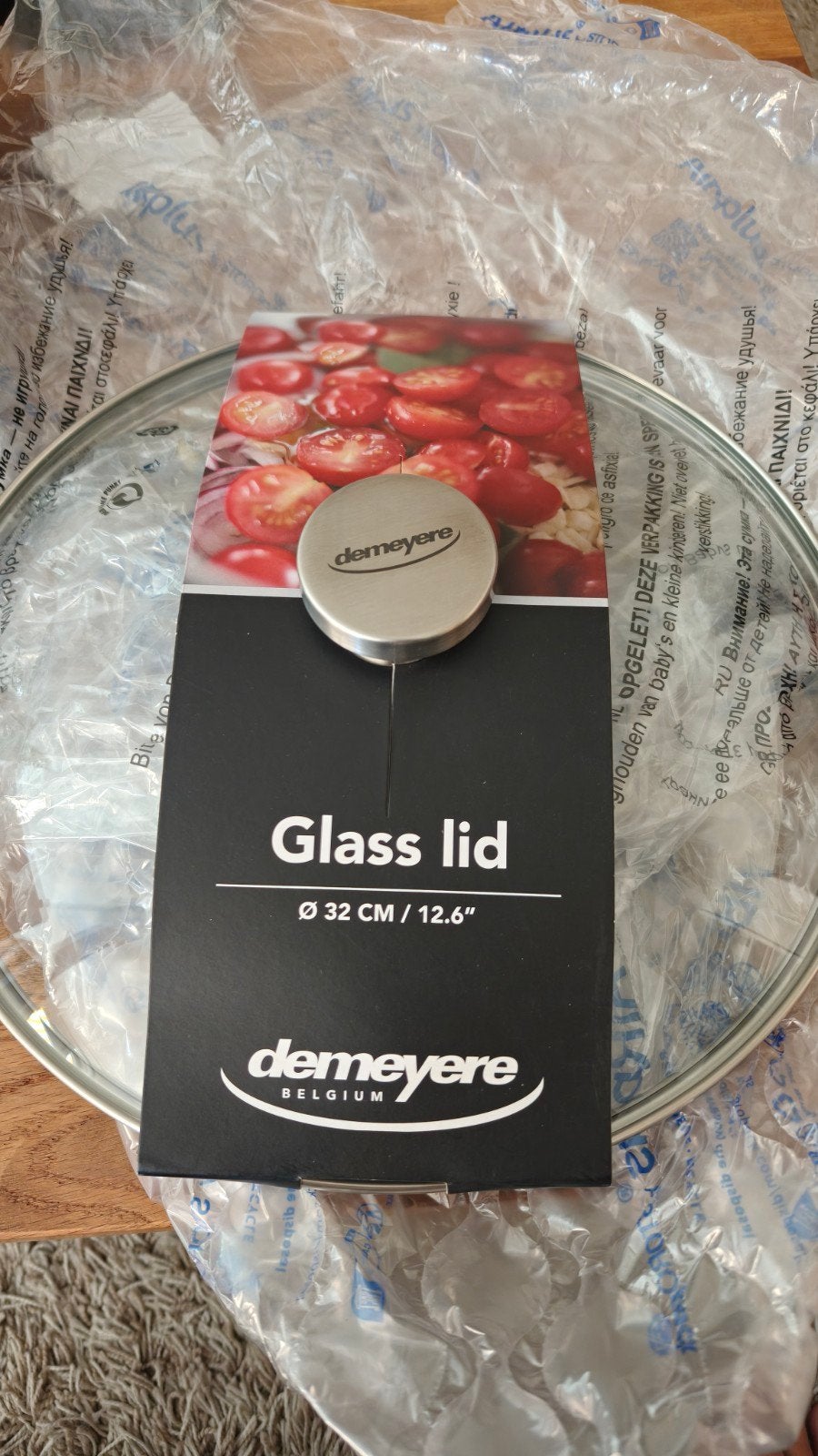 Demeyere glas deksel 32 cm, Verzenden, Nieuw, Glas, Pot, Bus of Blik