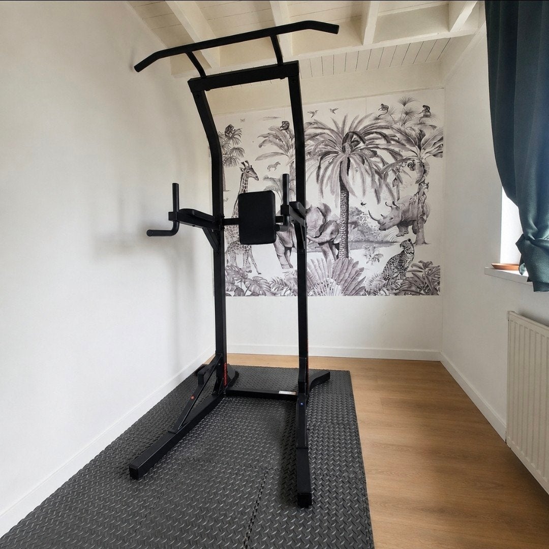 zwarte training station van decathlon, Sport en Fitness, Ophalen, Zo goed als nieuw, Krachtstation