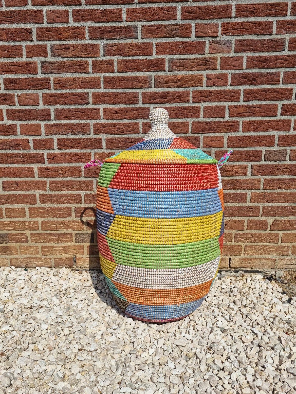 Afrikaanse wasmand opbergmand uit Senegal, Mand, Rond, Nieuw, Ophalen of Verzenden