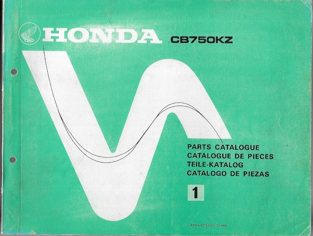 Honda CB750 KZ Parts List (4556z), Motoren, Ophalen of Verzenden, Honda