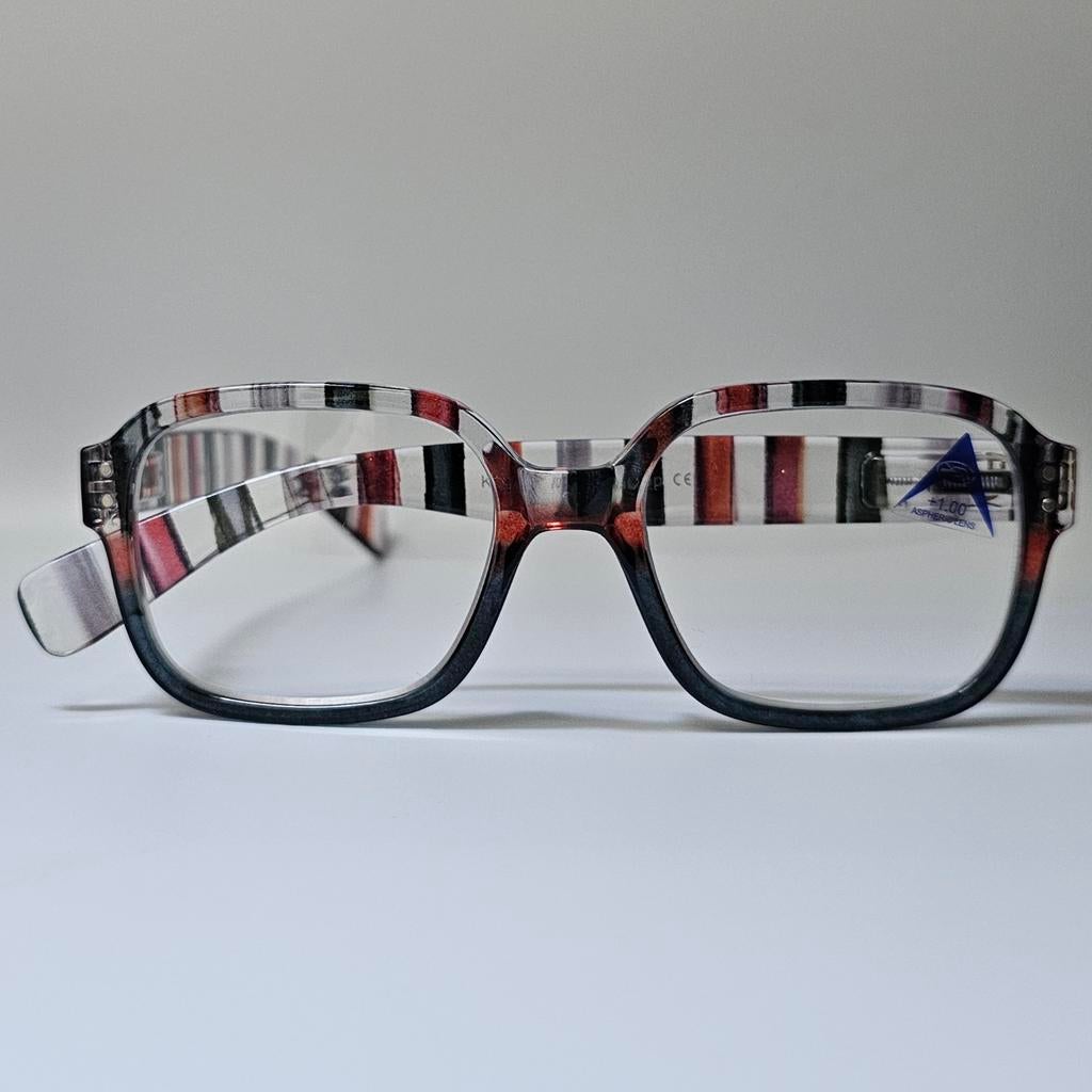 Nieuwe leesbril met trendy streepjespatroon +1 t/m +3.5, Ophalen of Verzenden, Nieuw, Leesbril, Overige merken