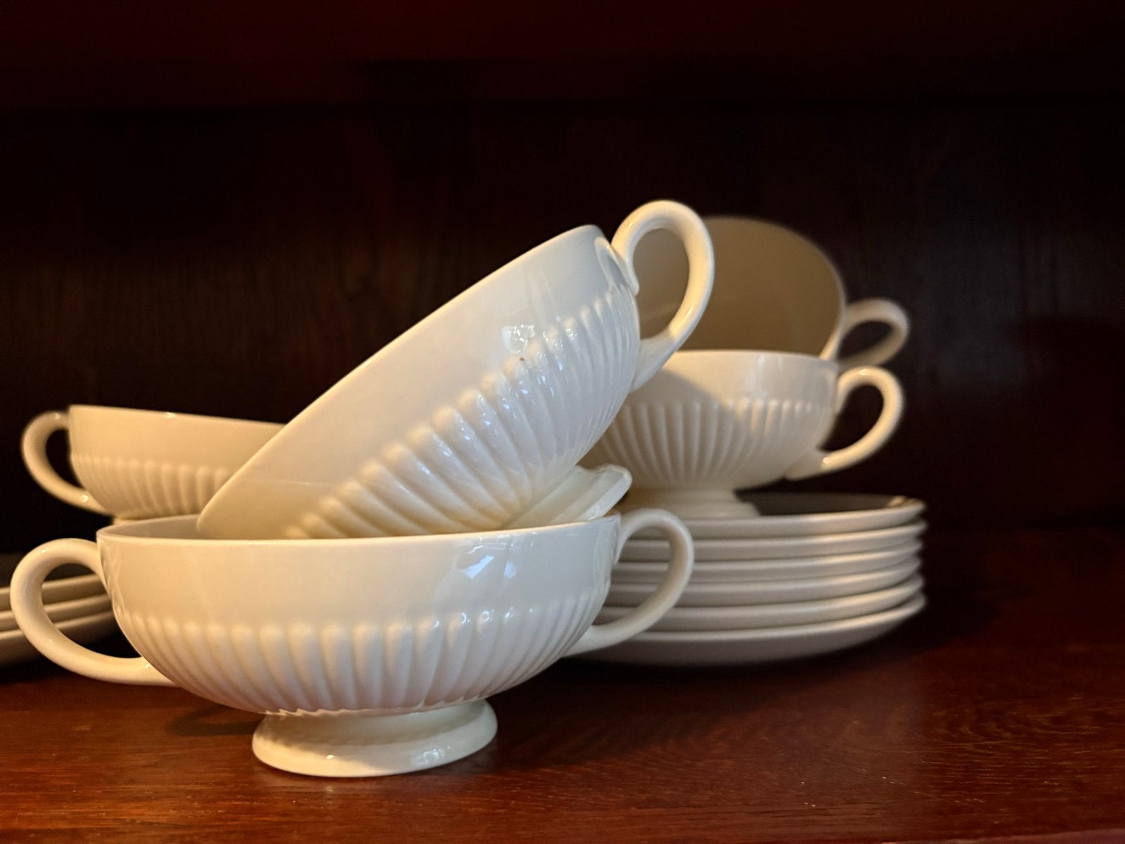 6 Wedgwood  edme evt  met schotels windsor, Gebruikt, Ophalen of Verzenden, Kom(men), Wedgwood