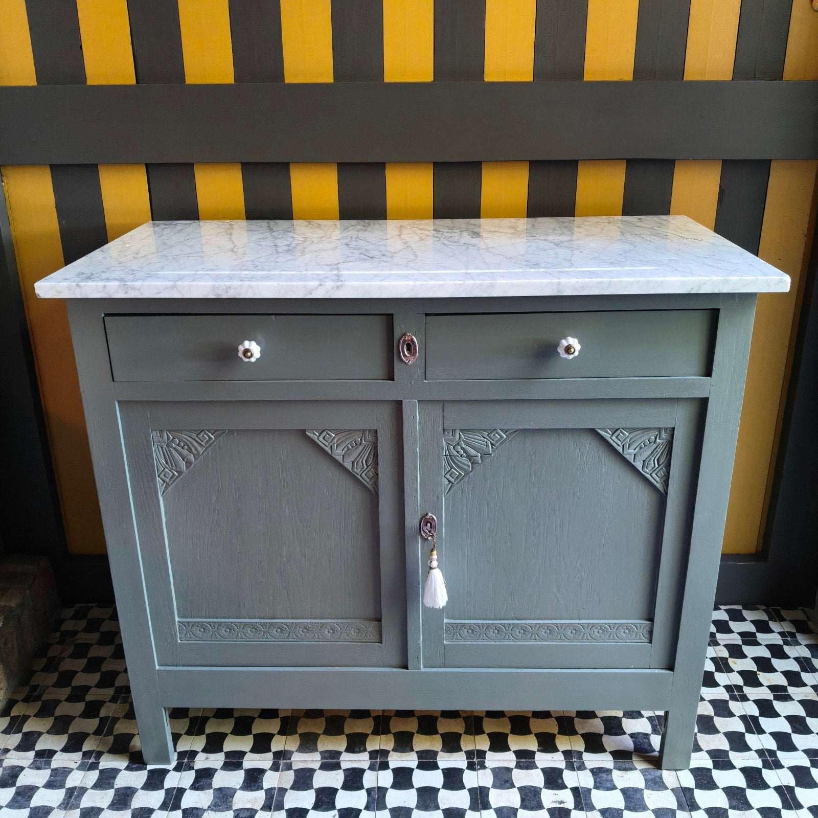 ❤️ Antieke commode met marmeren blad, Ophalen, 50 tot 70 cm, 100 cm of meer, 90 tot 105 cm