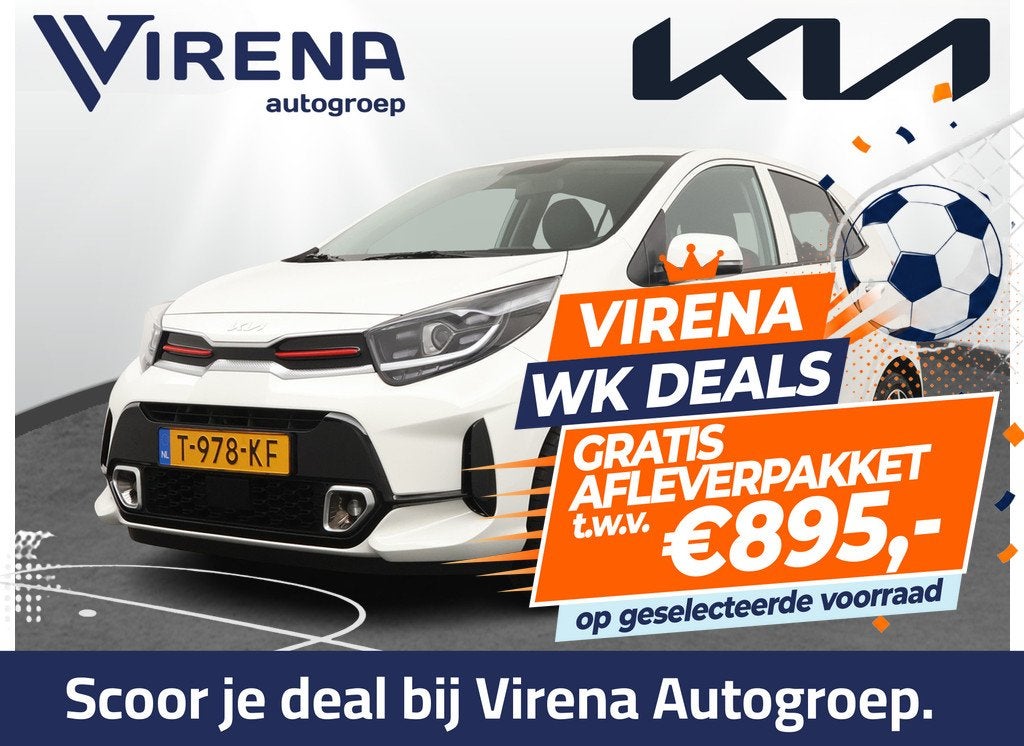 Kia Picanto 1.0 DPi GT-Line Apple Carplay/Auto Android - Cru, Auto's, Kia, Voorwielaandrijving, Gebruikt, Met garantie (alle)